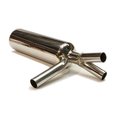 Stainless steel silencer for VM 120/140 with y-intake and front exhaust